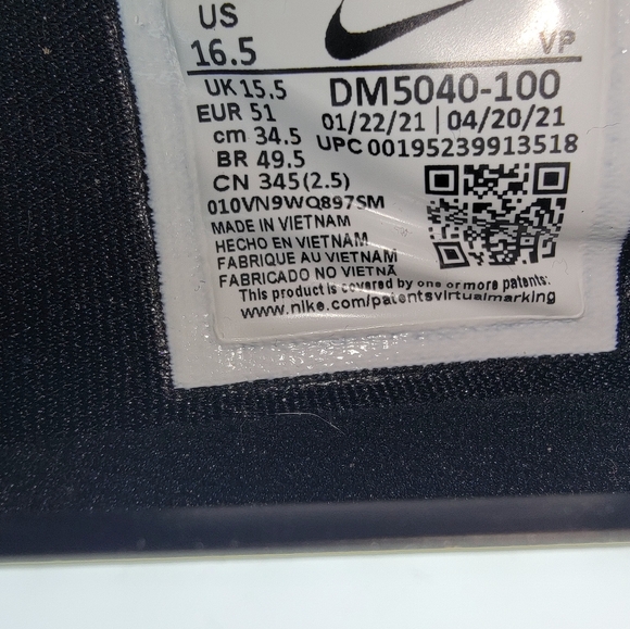 Nike KD 14 TB White/Black Size 16.5 Kevin Durant Basketball Shoe Big and Tall - Picture 10 of 11